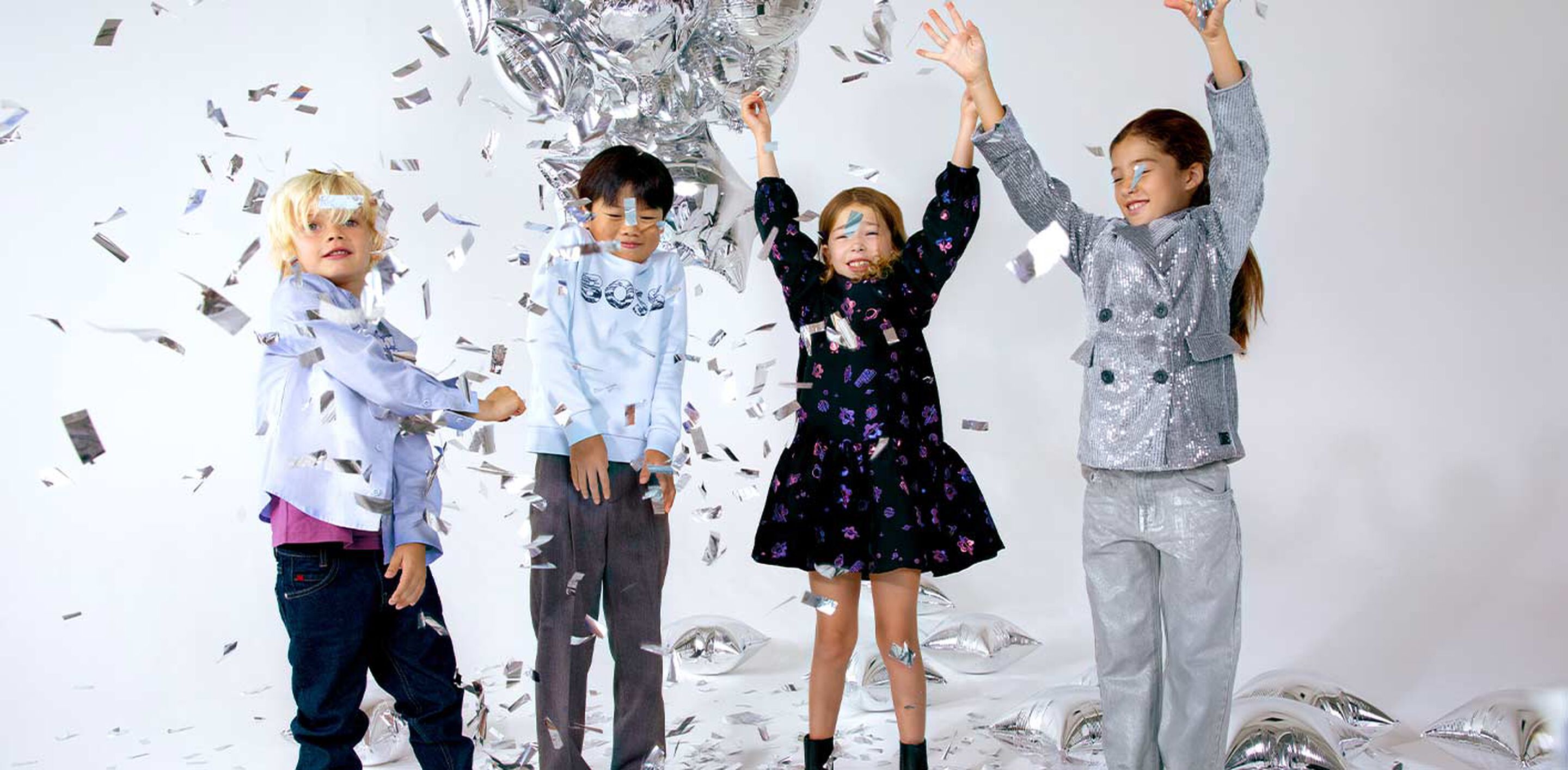 Girl wearing a sparkling New Year’s Eve dress