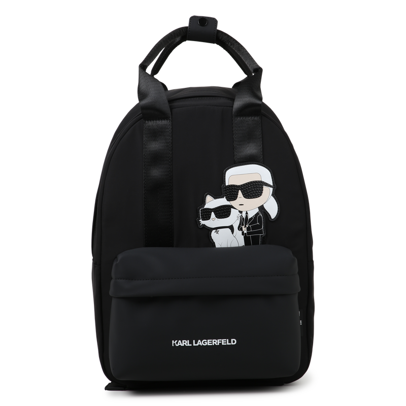 Backpack with decorative badge KARL LAGERFELD KIDS 
                        GIRL