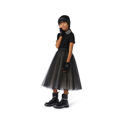 Multimaterial party dress KARL LAGERFELD KIDS GIRL
