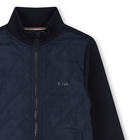 Bi-material zip-up cardigan BOSS 
                    BOY