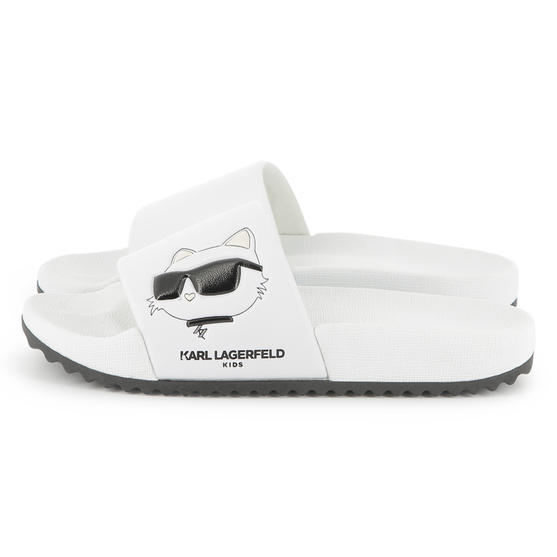 Sliders with raised print KARL LAGERFELD KIDS 
                        GIRL