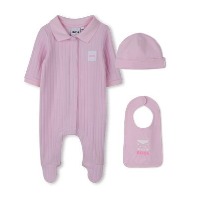 PAJAMA SET + BIB + BEANIE BOSS GIRL