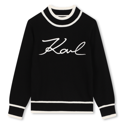 Embroidered signature jumper KARL LAGERFELD KIDS GIRL