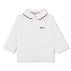 Long sleeve polo, WHITE, hi-res