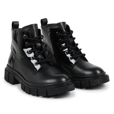 Zip-Up Leather Ankle Boots DKNY GIRL