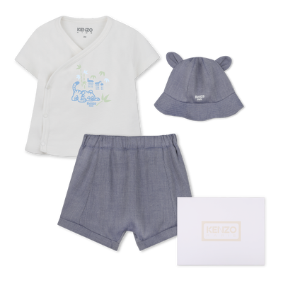 T-SHIRT, BUCKET HAT AND SHORTS SET KENZO KIDS BOY