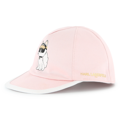 Reversible cotton cap KARL LAGERFELD KIDS GIRL
