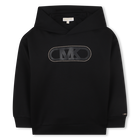 Hooded cardigan, BLACK, hi-res