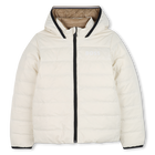 Reversible hooded down jacket, SAND, hi-res