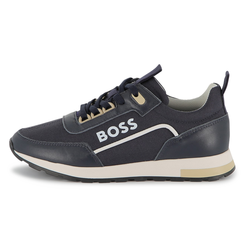 Two-tone lace-up trainers