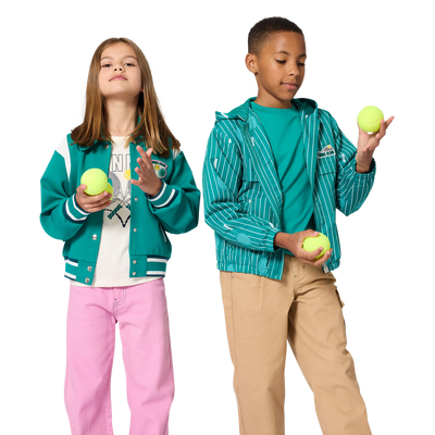 CARDIGAN WITH PRESS STUDS KIDS AROUND GIRL