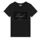 Reversible sequinned T-shirt KARL LAGERFELD KIDS 
                    GIRL