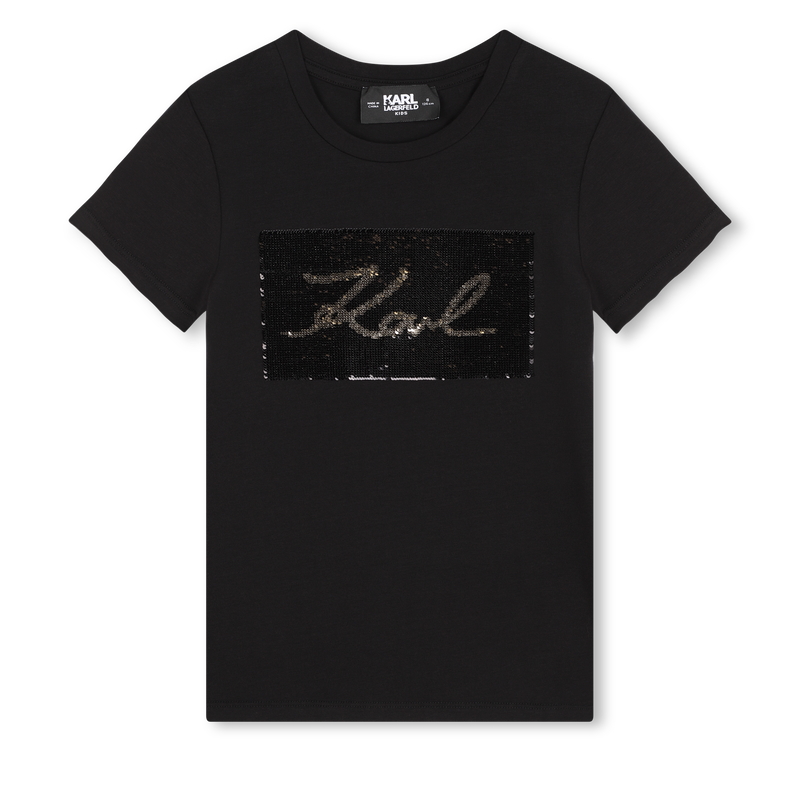 Reversible sequinned T-shirt KARL LAGERFELD KIDS 
                        GIRL