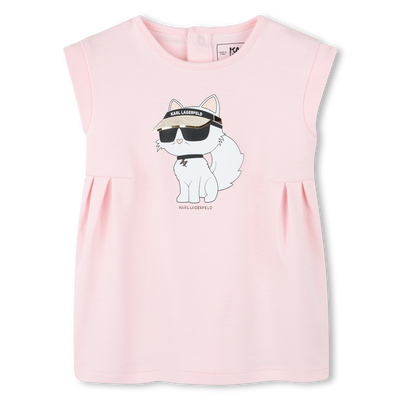 Flared dress with illustration KARL LAGERFELD KIDS GIRL