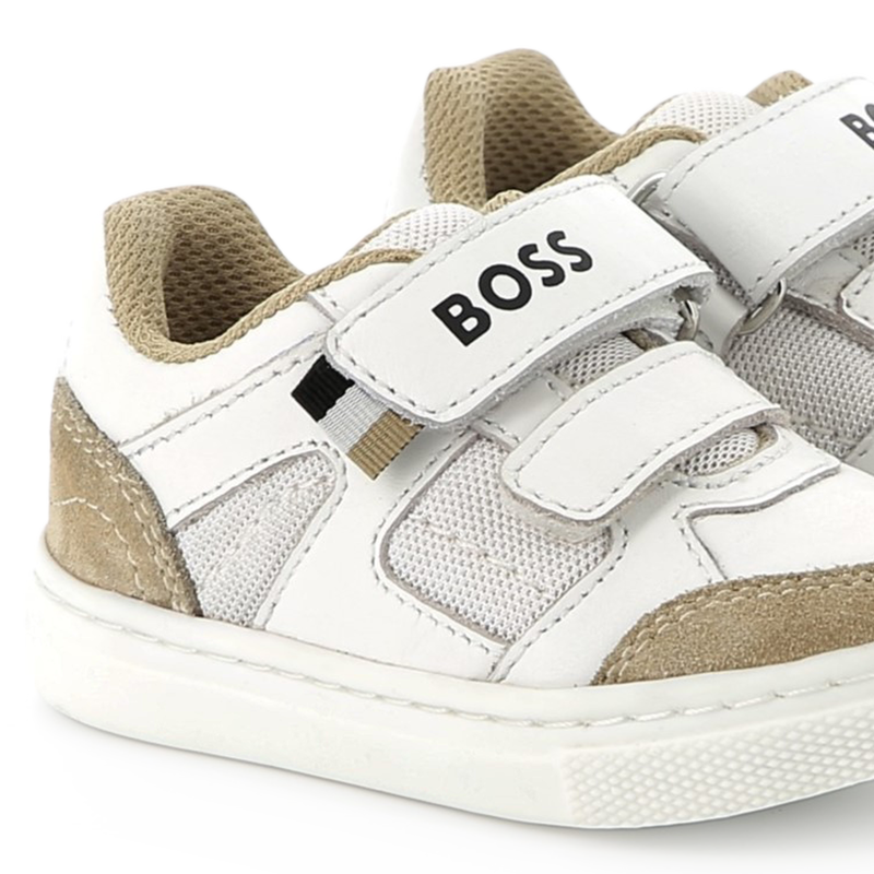 Leather hook-and-loop trainers BOSS 
                        BOY