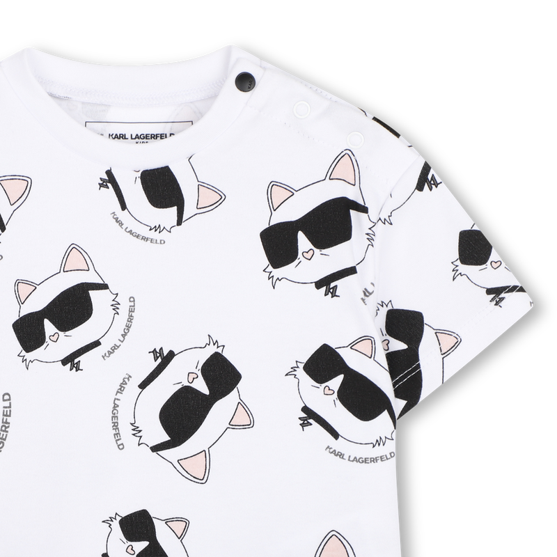 T-SHIRT AND SHORTS SET KARL LAGERFELD KIDS 
                        GIRL