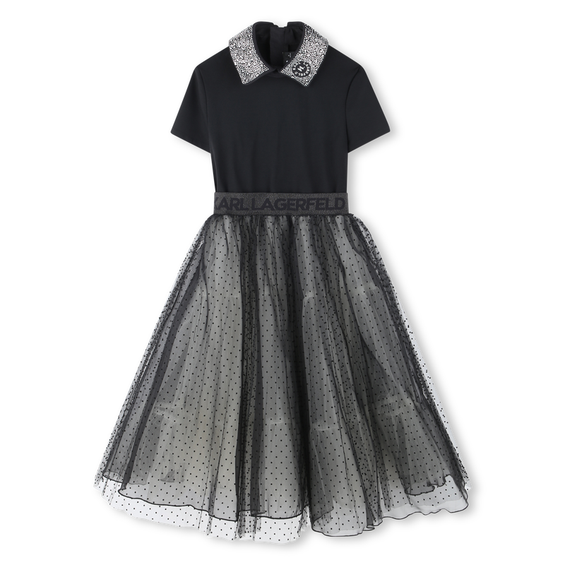 Multimaterial party dress KARL LAGERFELD KIDS 
                        GIRL