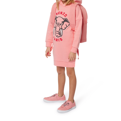Hooded fleece dress KENZO KIDS GIRL