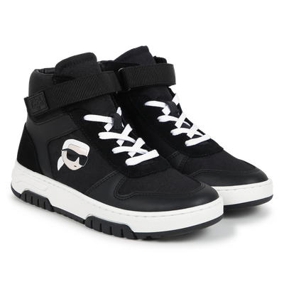 High-top leather trainers KARL LAGERFELD KIDS BOY