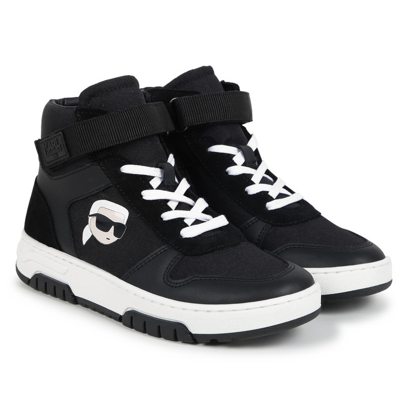 High-top leather trainers KARL LAGERFELD KIDS 
                        BOY