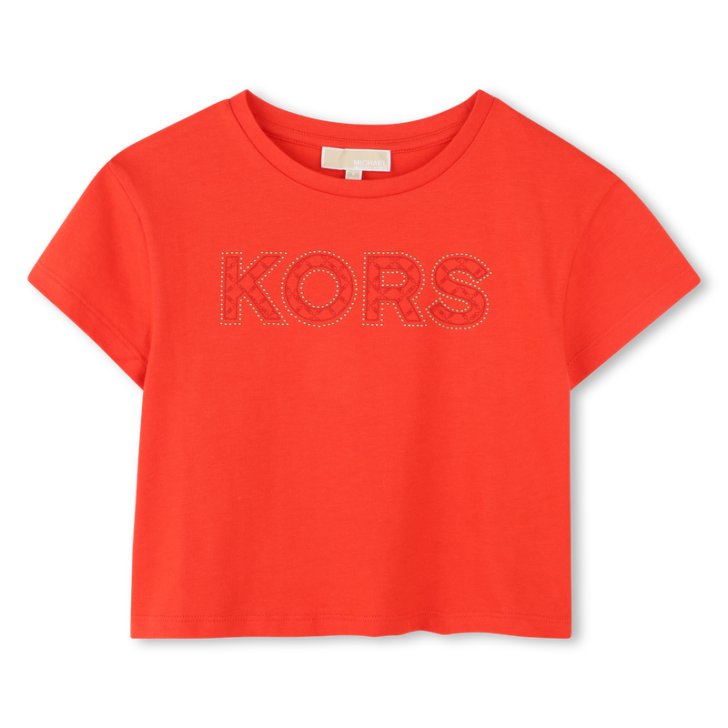 Cropped cotton T-shirt MICHAEL KORS 
                        GIRL