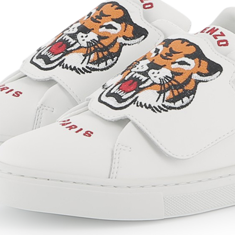 Leather hook-and-loop trainers