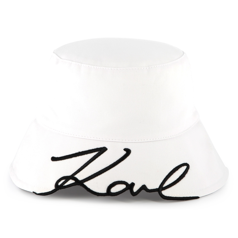Embroidered cotton bucket hat KARL LAGERFELD KIDS 
                        GIRL