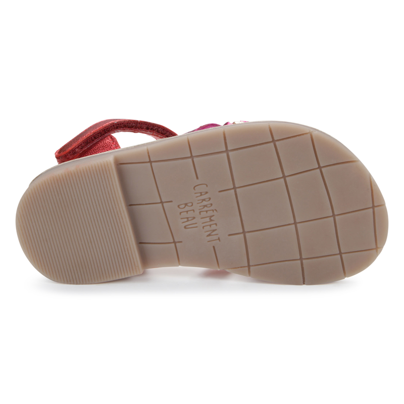 Leather hook-and-loop sandals