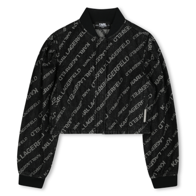 Denim jacket with puff sleeves KARL LAGERFELD KIDS GIRL