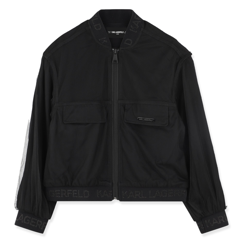 Zipped mesh cardigan KARL LAGERFELD KIDS 
                        GIRL