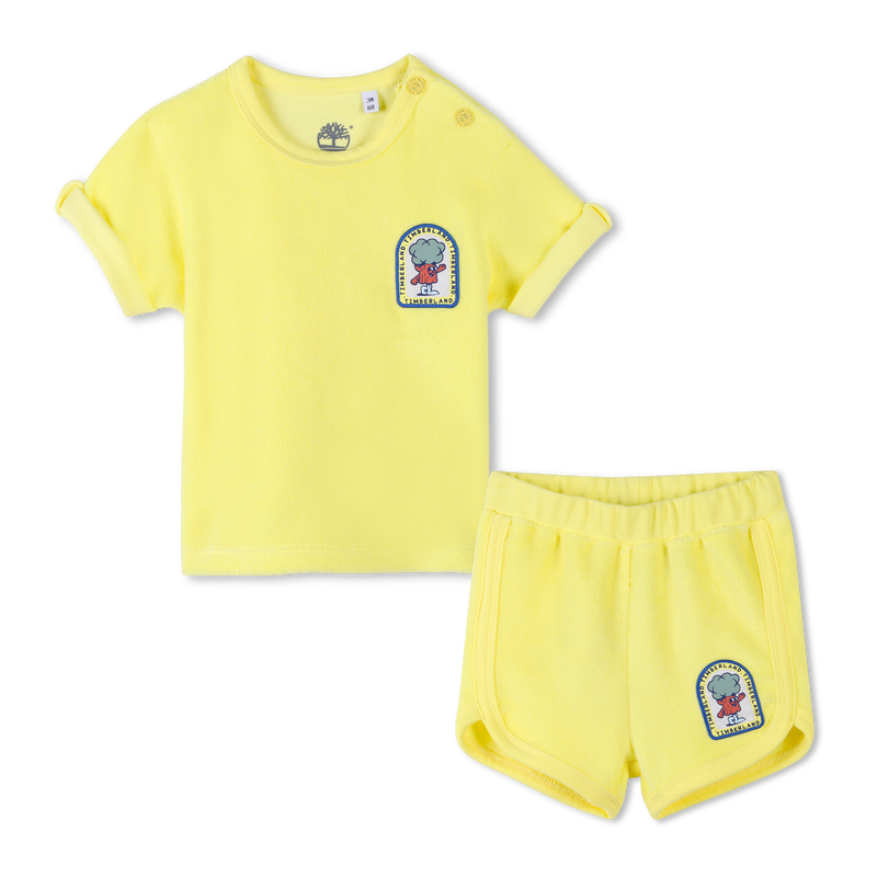 Terry cloth T-shirt and shorts TIMBERLAND 
                        BOY