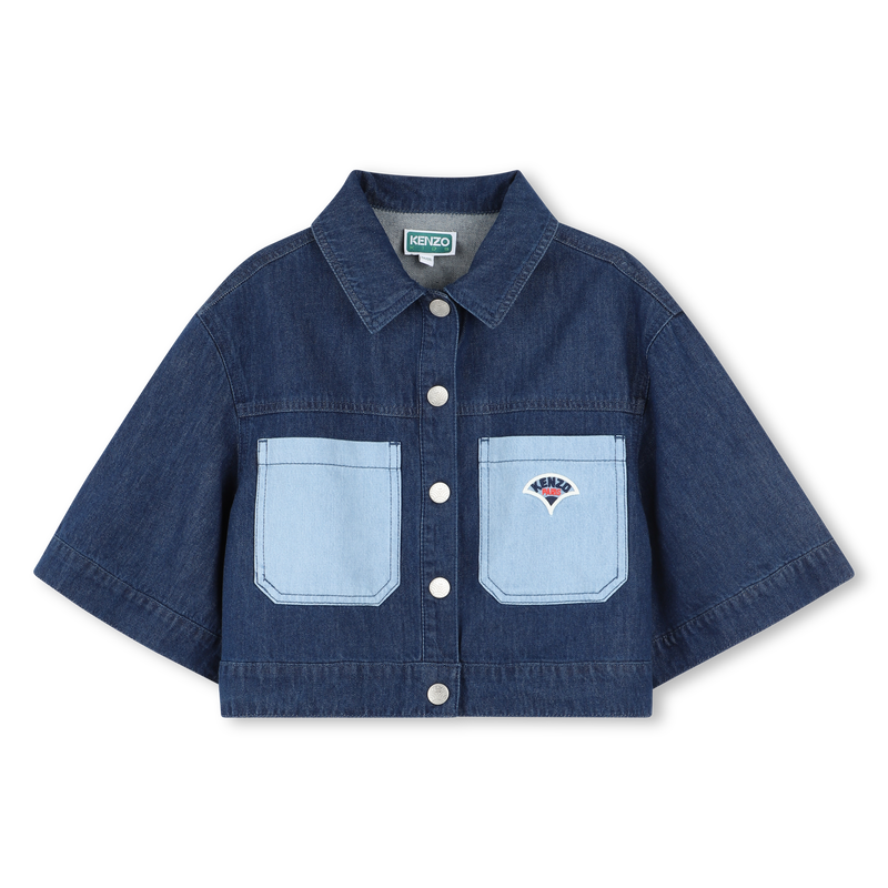 Embroidered denim jacket KENZO KIDS 
                        GIRL