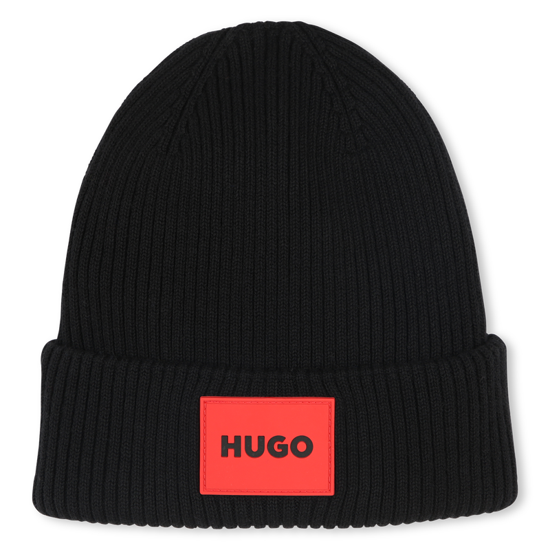 Knitted cotton hat HUGO 
                        UNISEX
