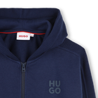 Hooded fleece zip sweatshirt HUGO 
                    BOY