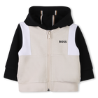 Zipped fleece sweatshirt, SAND, hi-res