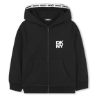 Hooded cardigan, BLACK, hi-res