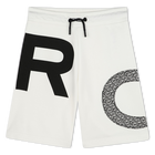 Elasticated-waist Bermudas, IVORY, hi-res