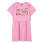 2-in-1 Logo print dress KENZO KIDS 
                    GIRL