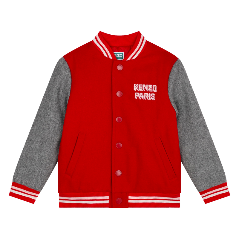 Embroidered woollen jacket KENZO KIDS 
                        GIRL