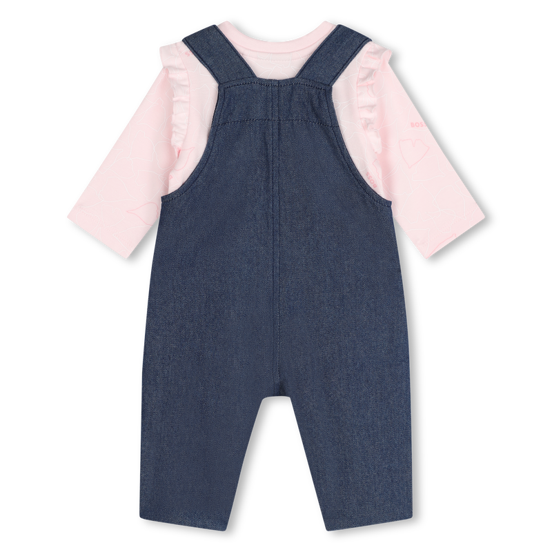 Cotton T-shirt and dungarees BOSS 
                        GIRL