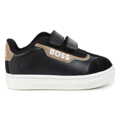 Leather hook-and-loop trainers BOSS BOY