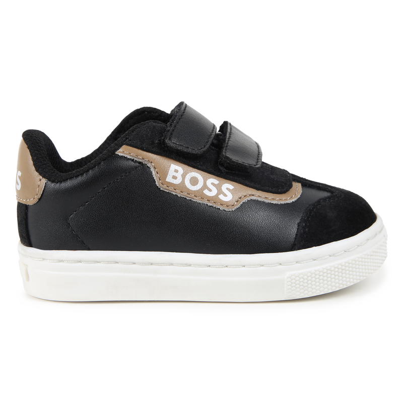 Leather hook-and-loop trainers BOSS 
                        BOY
