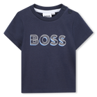 T-shirt with logo print, NAVY, hi-res