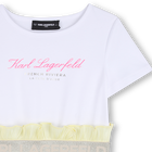 Bi-material short sleeve dress KARL LAGERFELD KIDS 
                    GIRL