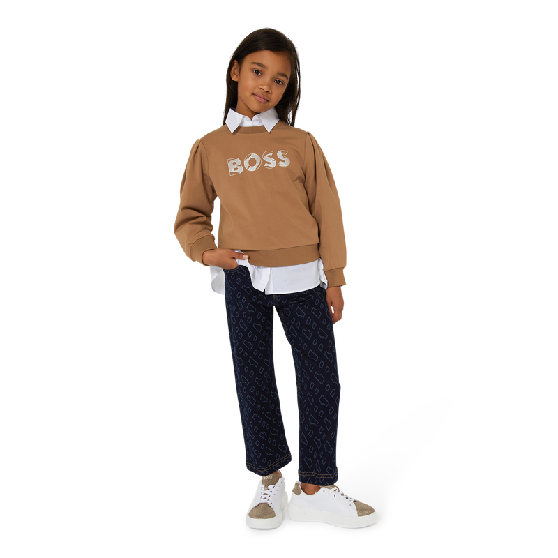 Lace-up leather trainers