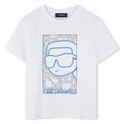 Placement print T-shirt, WHITE, hi-res