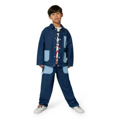 Embroidered jeans with pockets KENZO KIDS BOY