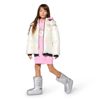 Hooded down jacket KARL LAGERFELD KIDS GIRL