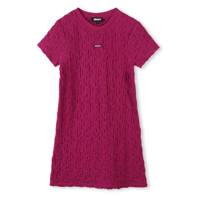 Short-sleeved waffled dress DKNY GIRL