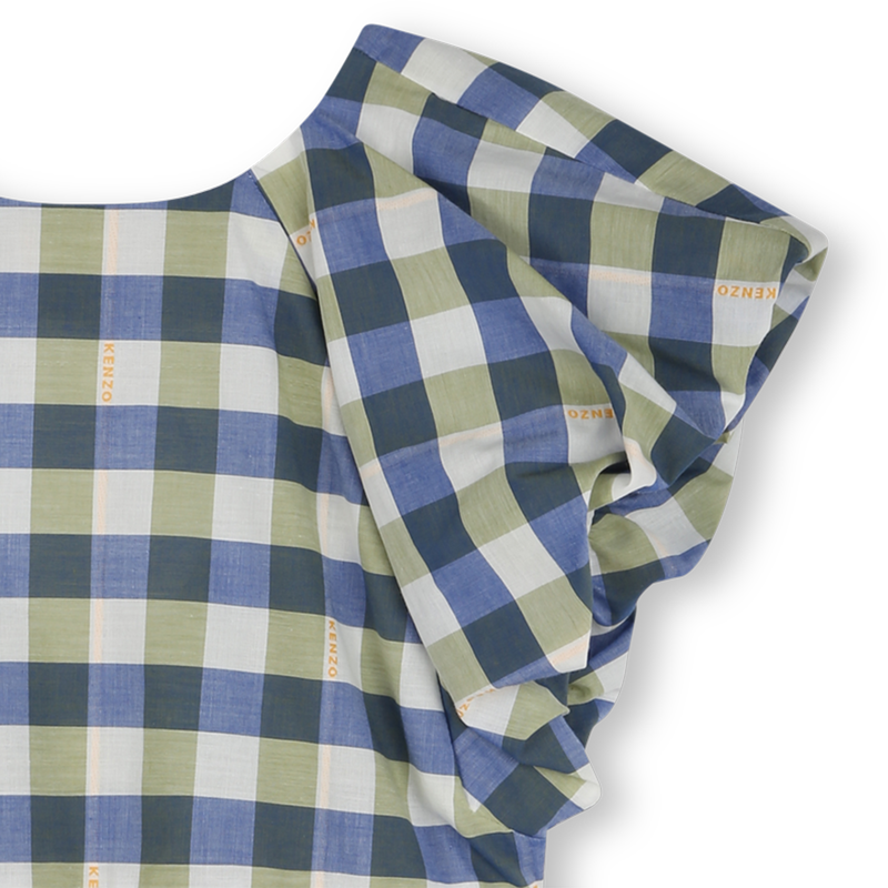 Chequered cotton dress KENZO KIDS 
                        GIRL
